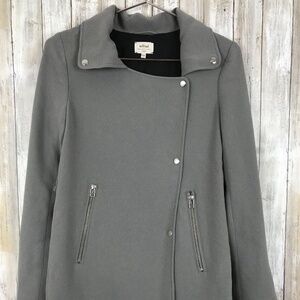 WILFRED Mayet Gray Zipper Snap Long Sleeve Long Jacket S